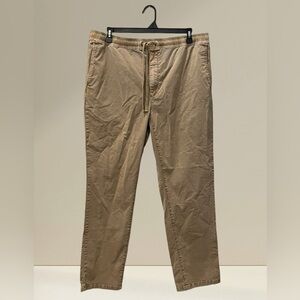 Orvis Pull On Drawstring Elastic Waist Outdoors Khaki Pants Mens Size XL 32L